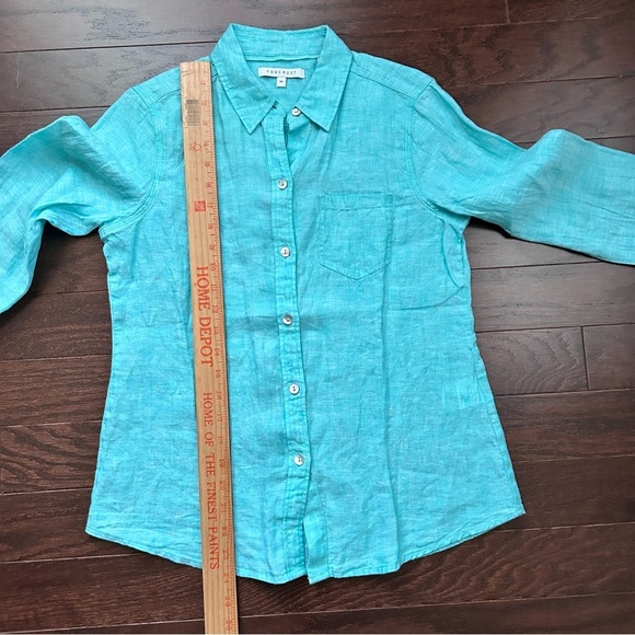 Foxcroft Long Sleeve Button Down Linen Shirt - Picture 8 of 8